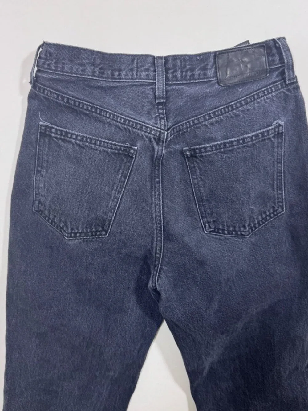 Denim Forum Joni High Rise Loose Jeans Black Button Fly 25 Denim Minimalist 27